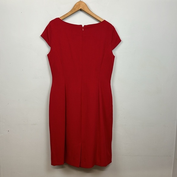 TAHARI Fold Over Neck Sheath Dress Sz 10 - Picture 6 of 10